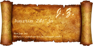 Jusztus Zója névjegykártya